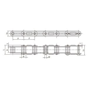 Corrente agrícola de aço tipo CA da série ANSI