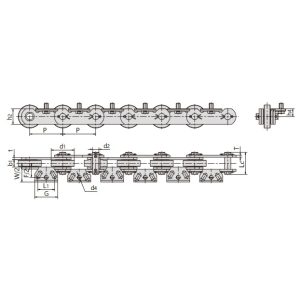 corrente transportadora para lavadora de garrafas