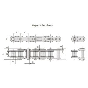 Correntes de rolos de precisão de passo curto série B