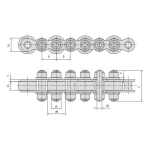 Correntes transportadoras com rolos grandes