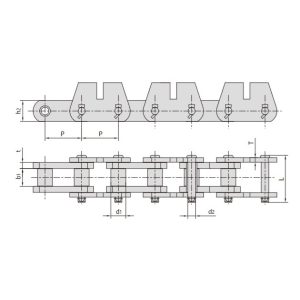 corrente transportadora com acessórios