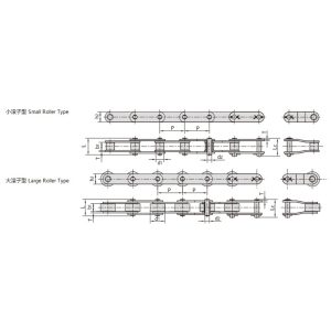 Corrente transportadora de passo duplo