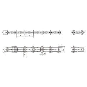 Corrente de transmissão de passo duplo