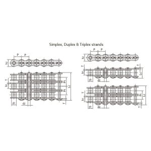 Corrente de rolos tipo cotered para serviços pesados