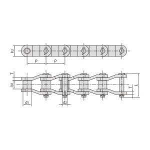 Corrente de transmissão com elos curvos para serviços pesados