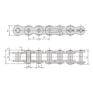 Corrente de guincho sem roletes