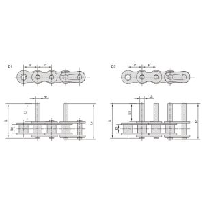 Corrente transportadora de passo curto com