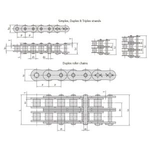 corrente de rolos de passo curto e alta resistência