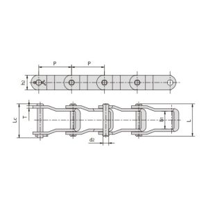 Corrente de pinos de aço