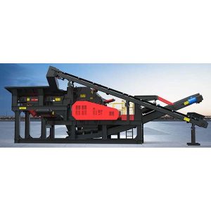 Estação de britagem por impacto montada sobre skid