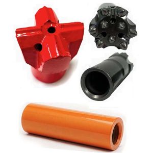 Broca cruzada com botões R32 e manga de acoplamento